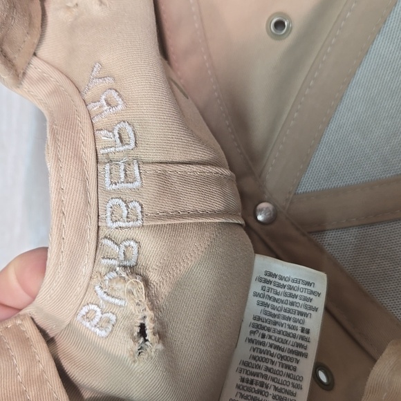 Burberry Mens Striped Beige & Tan Baseball Cap Sz Xl - Picture 4 of 15